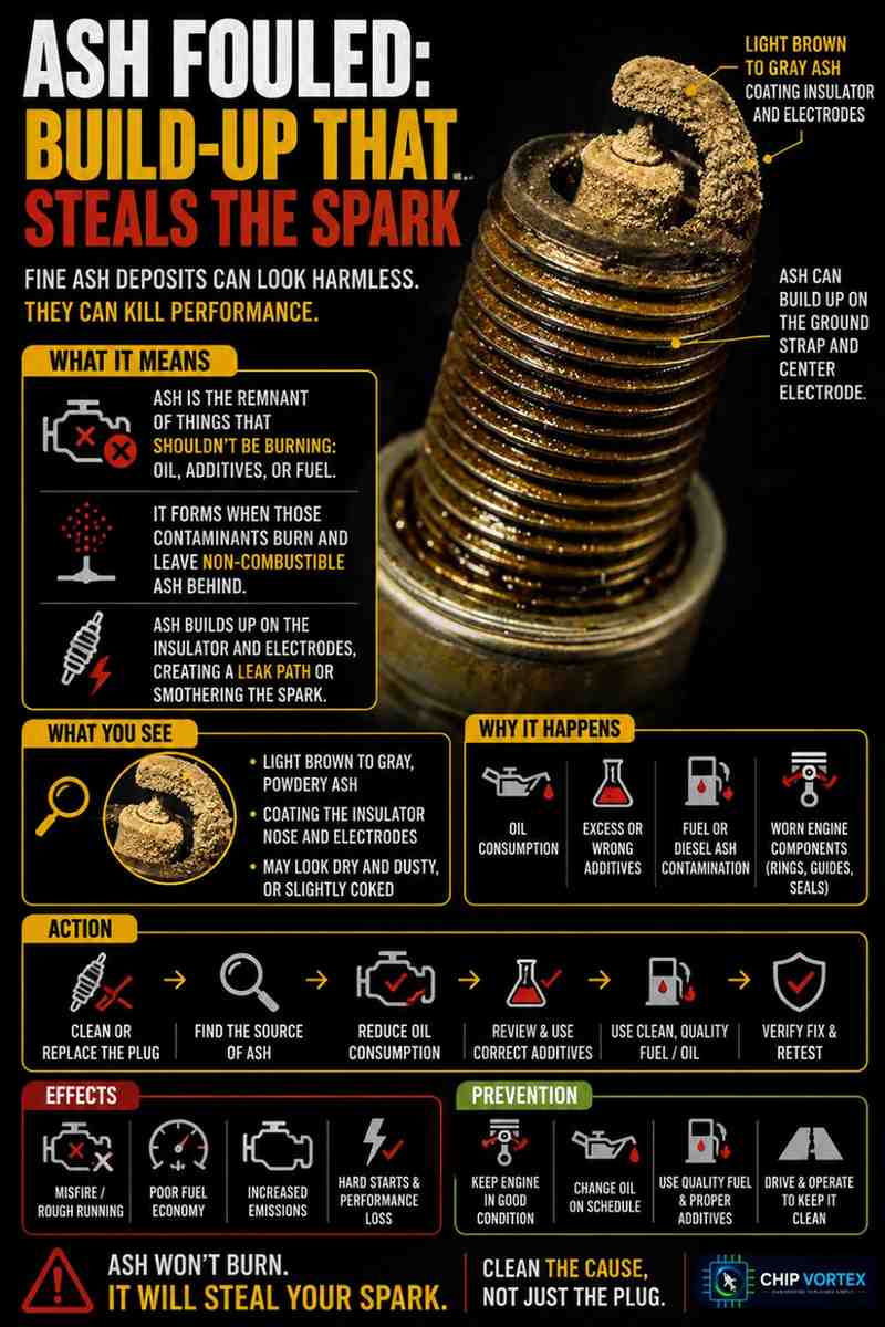 Ash Fouled spark plug