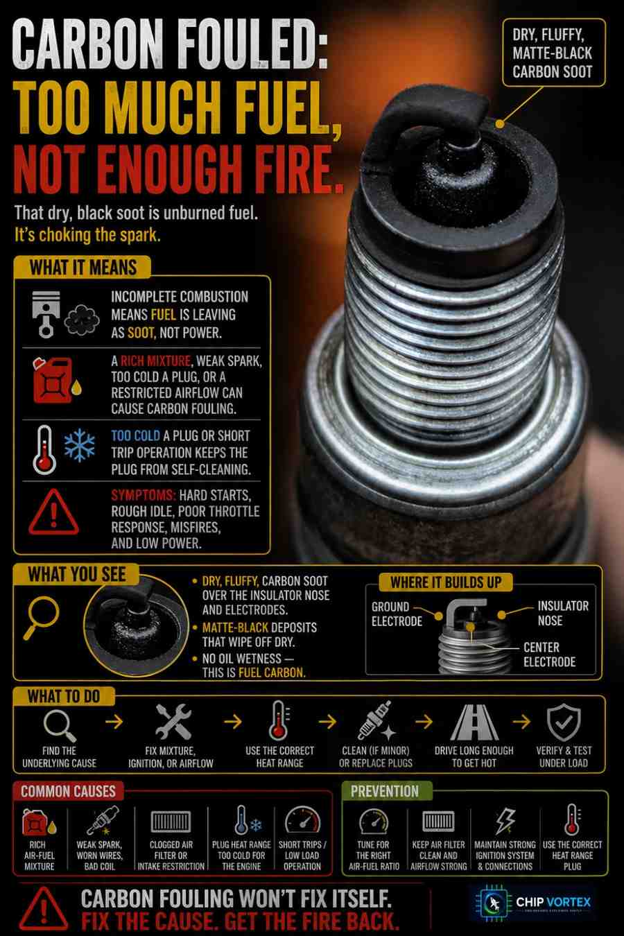 Carbon Fouled spark plug