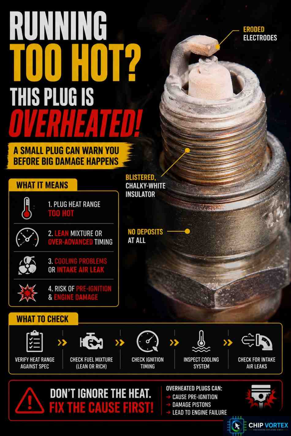 overheated spark plug