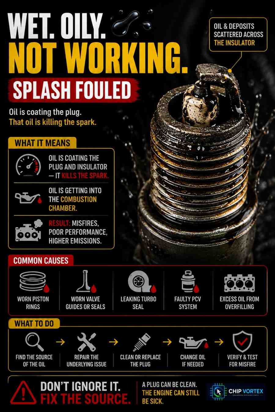Splash Fouled spark plug