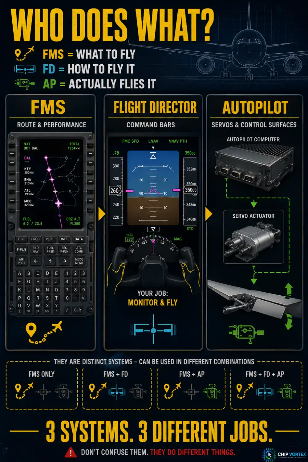 Flight Director, Autopilot and FMS: Who Does What