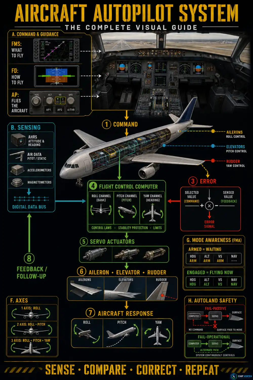 Aircraft Autopilot System: Components, Modes & Autoland