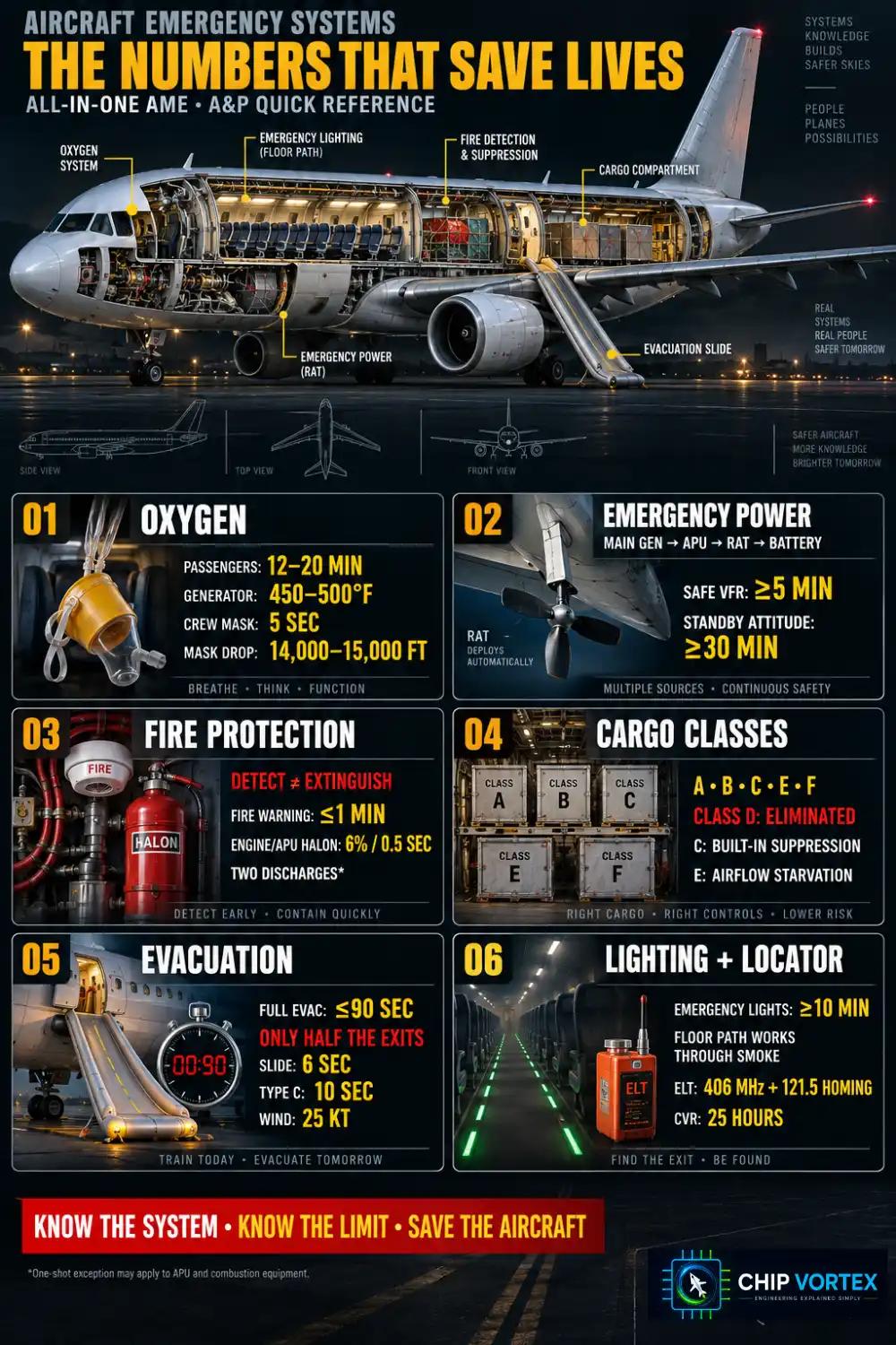 Aircraft Emergency Systems: Oxygen, Fire, Evacuation